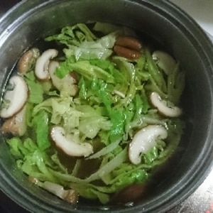 レタスと椎茸のコンソメ胡麻スープ